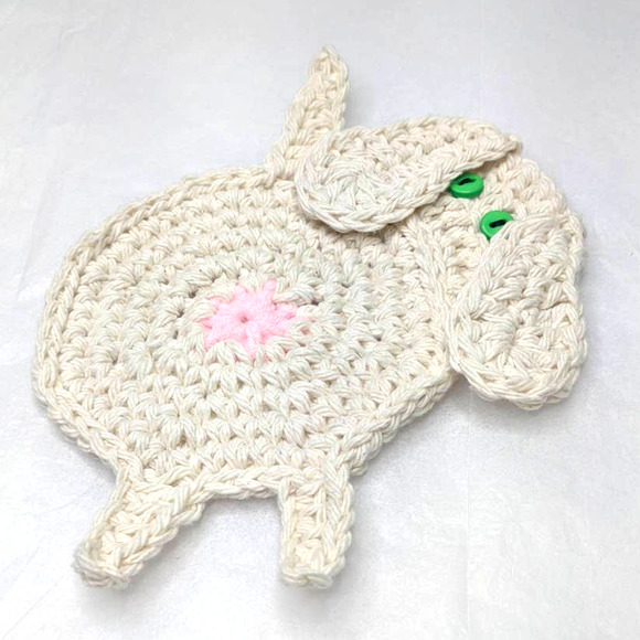 Hand Crafted Dog Butt Coasters Set of Two Crochet Puppy Coffee Table Mug Rug NEW - Picture 11 of 14